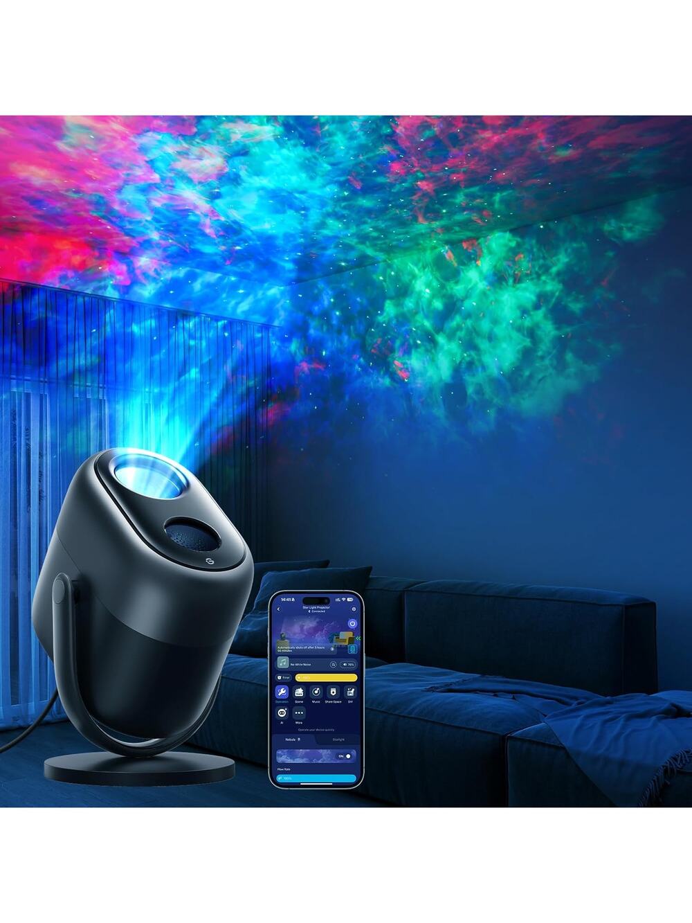 Govee Star Projector Lights, 7-Zone Colorful Nebula Effect,